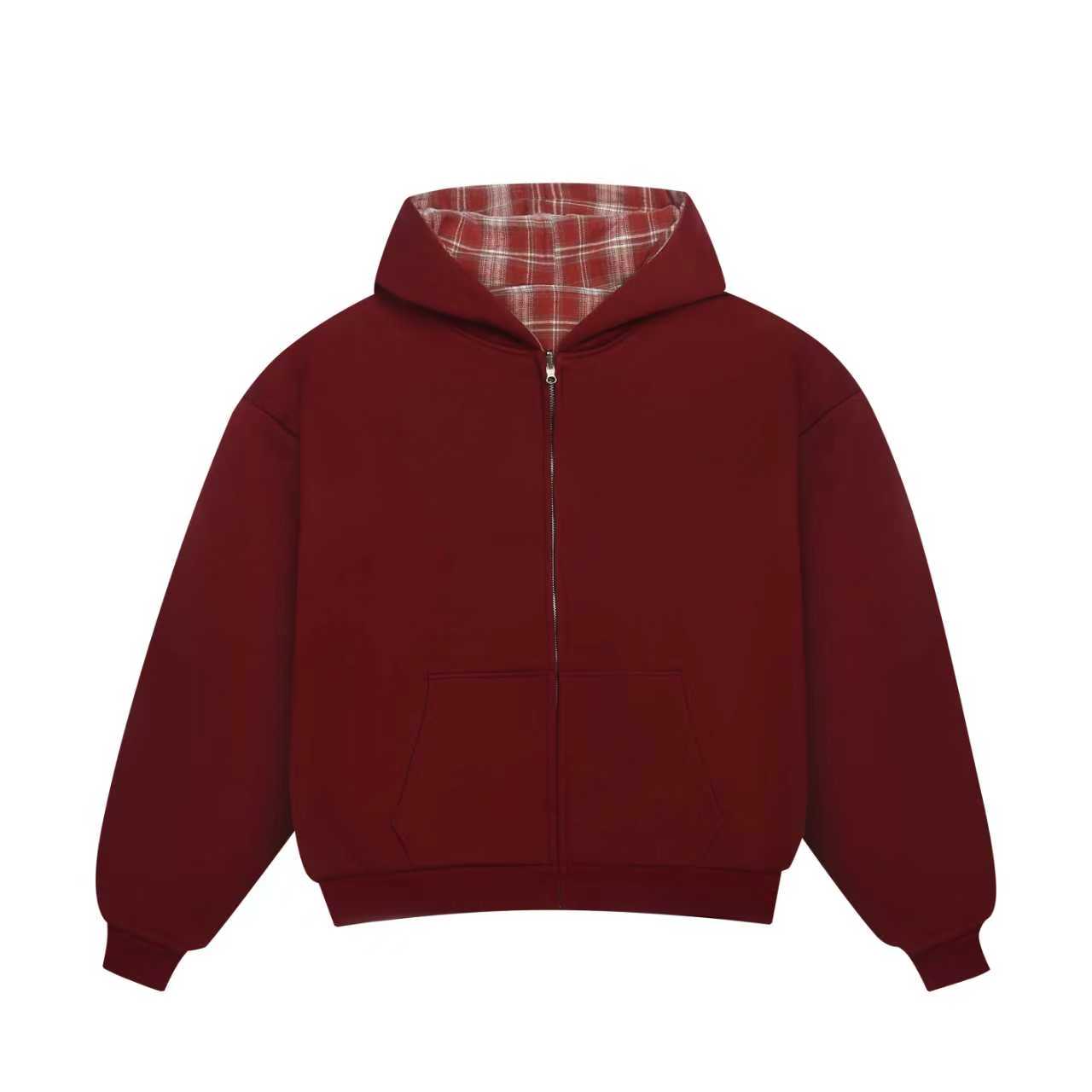 トップス VRROCK Reversible Plaid Zip-Hoodie V2 VRK Reversible Plaid Zip-Hoodie V2（Wine/Red） – VRROCKCLO