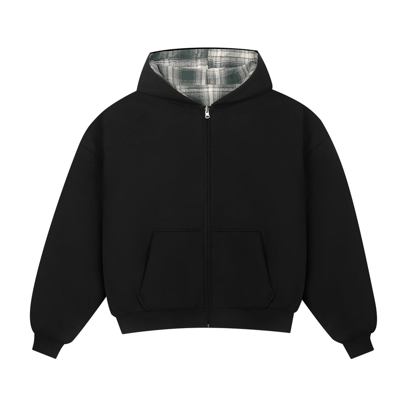 VRK Reversible Plaid Zip-Hoodie V2 — Black/Green