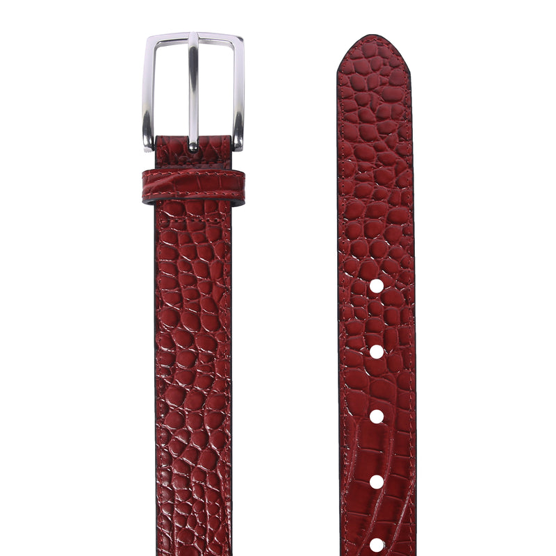 VRK OXBLOOD CROC BELT